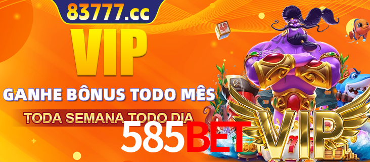 Banner promocional do 585bet oferecendo 100% de recompensas adicionais contínuas para quem fizer o login diário (Daily sign-in), com um mascote de coelho.