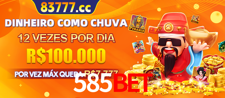 Banner do programa de recompensas Recomende para amigos do 585bet, detalhando os bônus por convidar amigos, com prêmios que chegam a R$288.888.